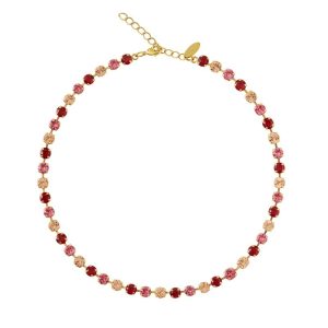 Caroline Svedbom “Nicola Necklace Gold / Scarlet Combo” – Halsband