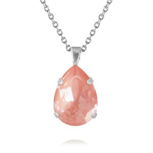 Caroline Svedbom “Classic Drop Necklace Rhodium Flamingo Ignite” Halsband