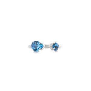 Caroline Svedbom “Amelia Ring Rhodium  / Recreated Iceblue” – Ring