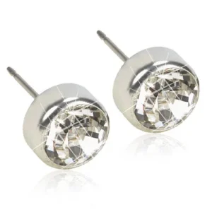 Blomdahl “Bezel Crystal White 6 mm” – Örhängen