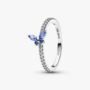 Pandora “Glittrande ring med blå fjäril” – Ring