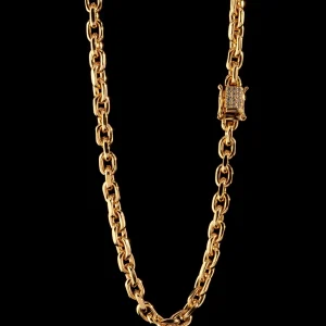 Ankarlänk Halsband 6mm - 18K Guldpläterad