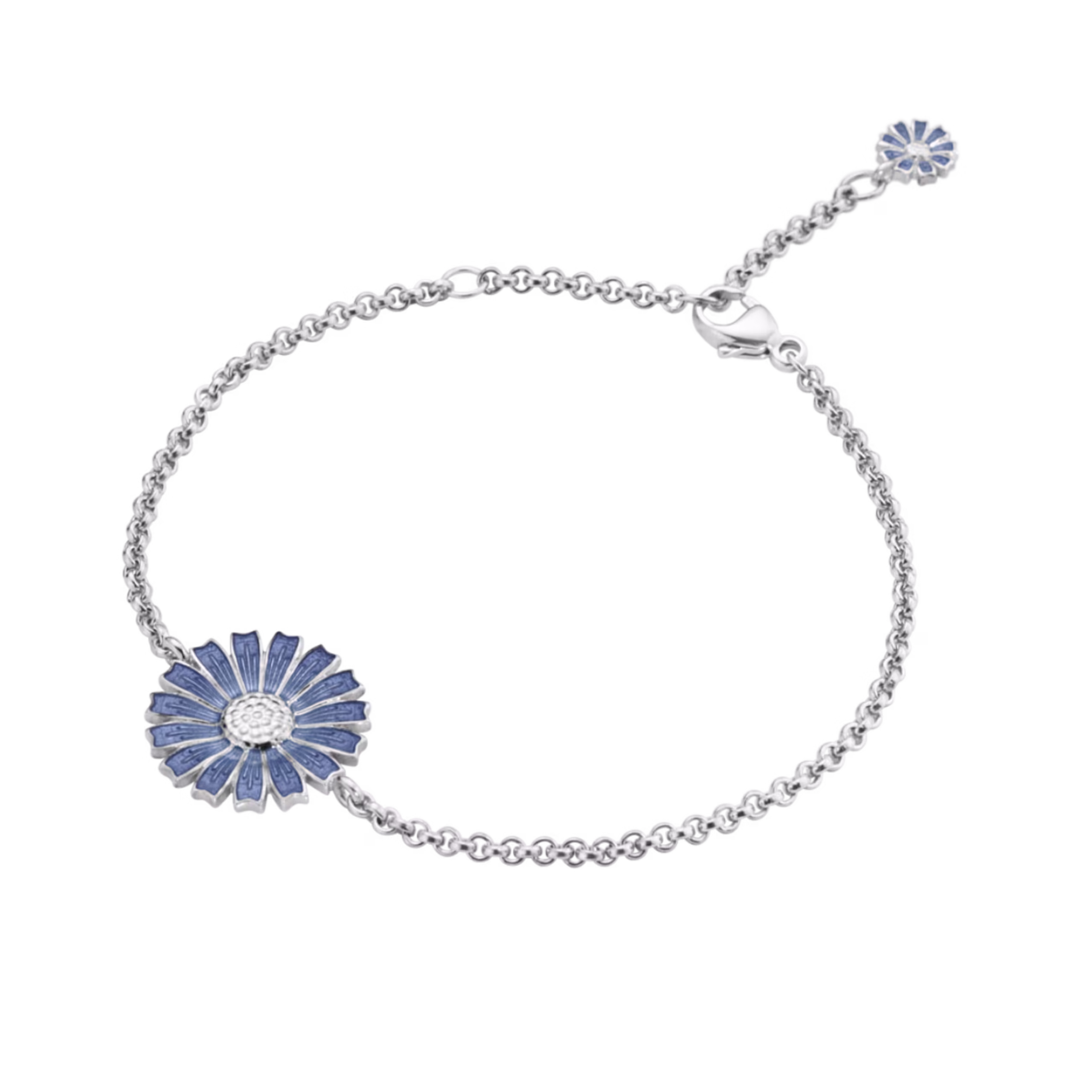 Georg Jensen “DAISY armband  Silver Blå emalj – Armband