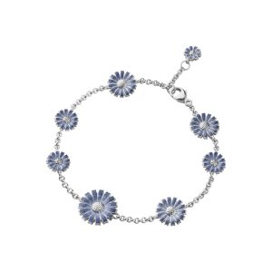Georg Jensen “Daisy Eight Flower Layered Blue Silver” – Armband
