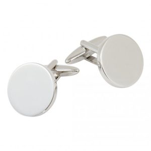 Manschettknappar “Runda Släta Rhodinerade” – DaCapo