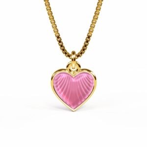 Pia & Per”Förgyllt Rosa Hjärta”-Halsband