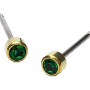 Blomdahl “GT Bezel 3 mm Emerald” Örhängen