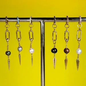 2.0 Långa Pärlörhängen Gulddoublé