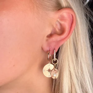 Compass - roséguldörhänge