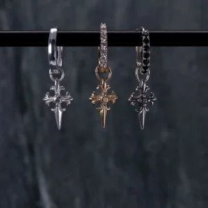 Detaljerat kors - Örhänge