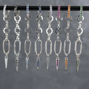 Ella - hängande örhänge med zirkontagg - silver