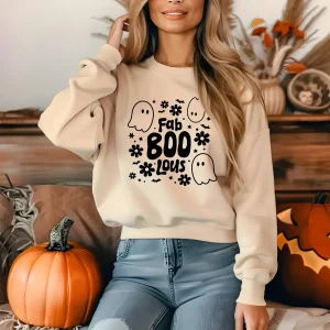 Fab BOO Lous Halloween Tröja – Mysig unisex sweatshirt med spöktryck