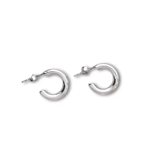 Plain Chunky Hoops, small | 925 silver