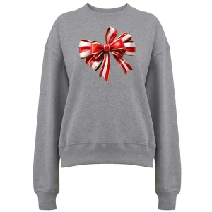 Elegant Jultröja med Röd/Guld Rosett – Festlig Julmode