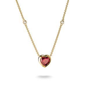 Thomas Sabo “Röd Hjärtformad Sten Guld” – Halsband