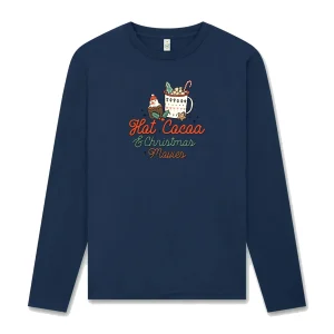 Hot Cocoa & Christmas Movies – Mysig Långärmad Jul T-shirt