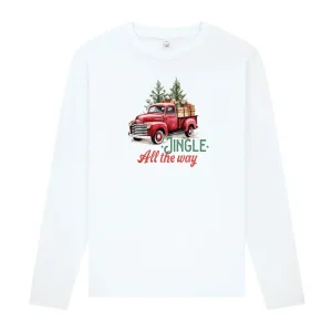 Jingle All The Way Långärmad T-shirt Unisex – Röd Lastbil