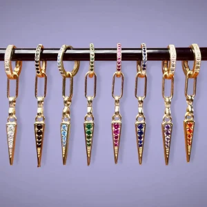 Längre zirkoner och tagg - Örhängen