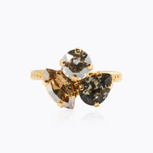 Caroline Svedbom “Ana Ring Gold Black Golden Combo” – Ringar