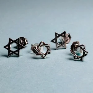 Stiftörhängen - enkla davidsstjärnor