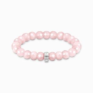 Thomas Sabo “Charm-armband ovala beads av rosenkvarts” Armband
