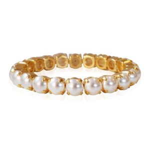 Armband “Gia Stretch Bracelet Gold – Pearl” – Caroline Svedbom