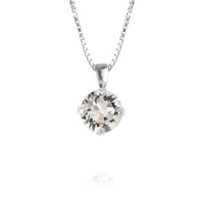 Halsband “Classic Petite Stud Necklace Rhodium – Crystal” – Caroline Svedbom