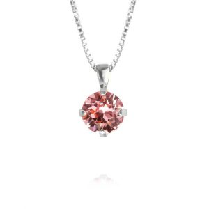 Halsband “Classic Petite Stud Necklace Rhodium – Light Rose” – Caroline Svedbom