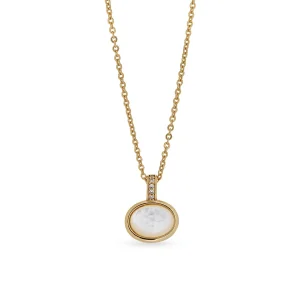 Vidal & Vidal “Ivory Pendant Mother of Pearl Necklace Goldplated” – Halsband