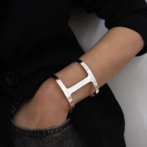 Rod Cuff armband, silver