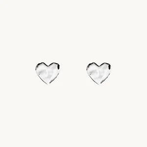 Emma Israelsson “Mini Organic Heart Earrings Silver” – Örhängen