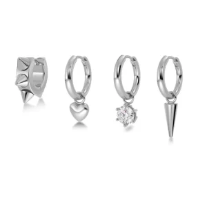 Örhänge “Peak Hoops One Heart Steel” – Edblad