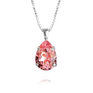 Halsband “Mini Drop Necklace Rhodium – Light Rose” – Caroline Svedbom