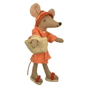 Miniatyr – Set med hatt, skor och strandväska för mamma och pappa mus