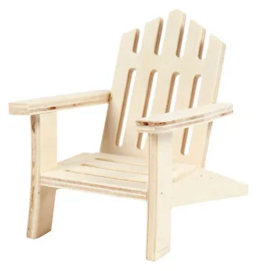 Miniatyr – Trädgårdsstol i trä, miniatyrstol / utemöbel för dockhus