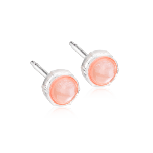 Blomdahl “MP Bezel 6 mm Glossy Coral” – Örhängen