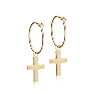 Blomdahl “GT Ear Ring 14 mm Pendant Cross” – Örhängen