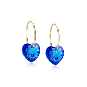 Blomdahl “GT Ear Ring 14 mm Heart Pendant Sapphire” – Örhängen