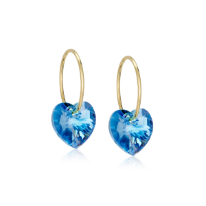 Blomdahl “GT Ear Ring 14 mm Heart Pendant Aquamarine” – Örhängen
