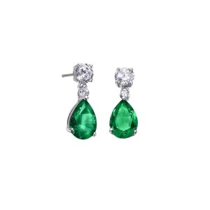Vidal & Vidal “Emerald Teardrop Earring Sterlingsilver” – Örhängen