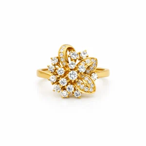 Ring 18k guld med diamanter utsprida