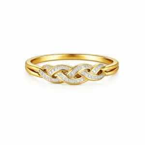 Ring flätad design 18k guld