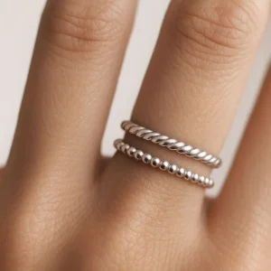 Ring Stack Amalia + Twisted ring | 925 silver