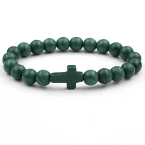 Sten Armband - Kors Mörkgrön